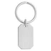 Rhodium-plated Kelly Waters Satin Rectangle Key Ring